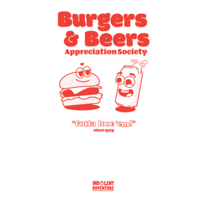 Burgers & Beers Appreciation Society - Mens Block T shirt Design
