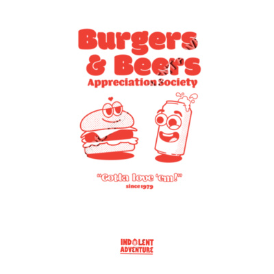 Burgers and Beers Appreciation Society - Womens Boxy Fit Tee Design
