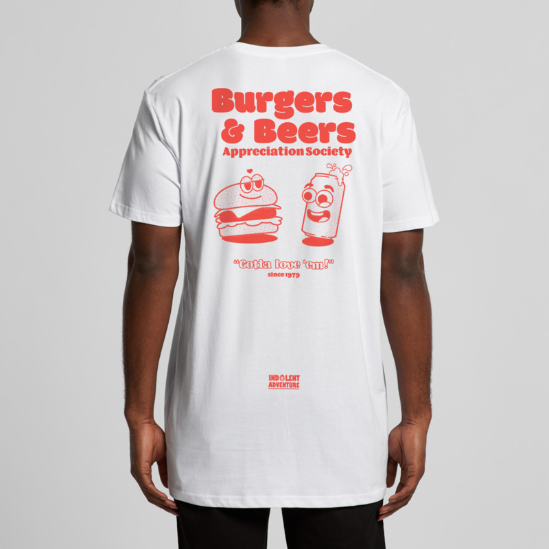 Burgers & Beers Appreciation Society - Mens Block T shirt Thumbnail